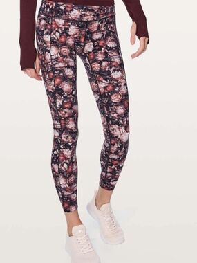 Lululemon Fast & Free 7/8 Tight II *Nulux 25" Peony Multi Sz 10